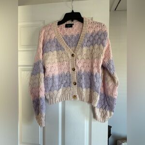 VICI Crochet Pink & Purple Cardigan